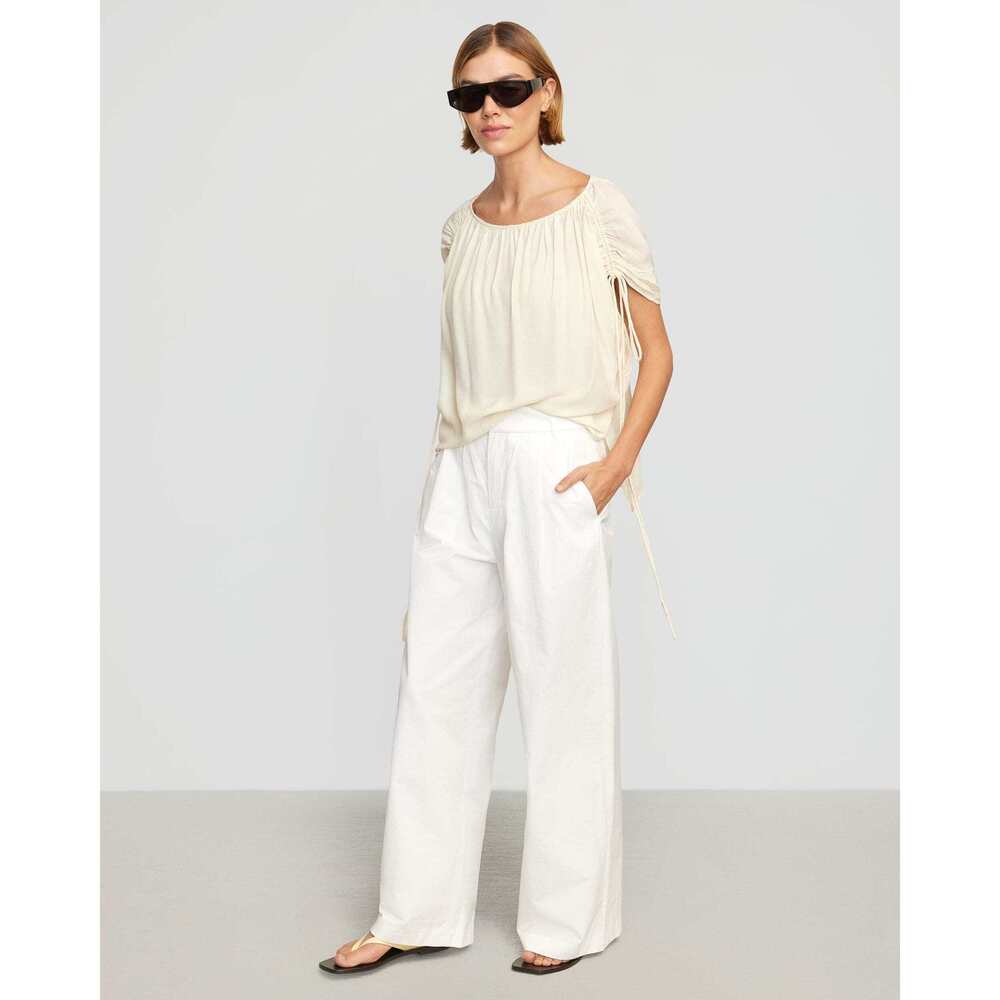 NWOT Modern Citizen: Blake White Pleated Wide Leg Pant, Size L